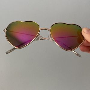 Metallic Heart Sunglasses